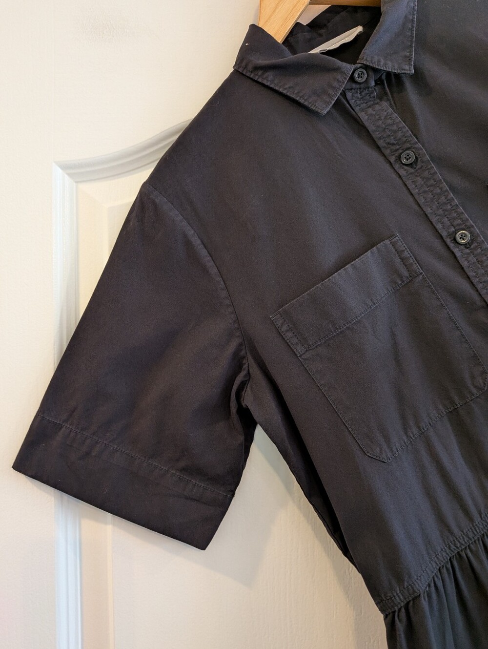 Everlane Parklet Shirtdress Cotton Black Midi Dress Minimalist Relaxed Size 6 - Picture 8 of 16
